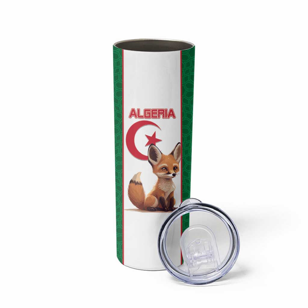 Custom Algeria Football Skinny Tumbler Go  Fennec Foxes - Wonder Print Shop
