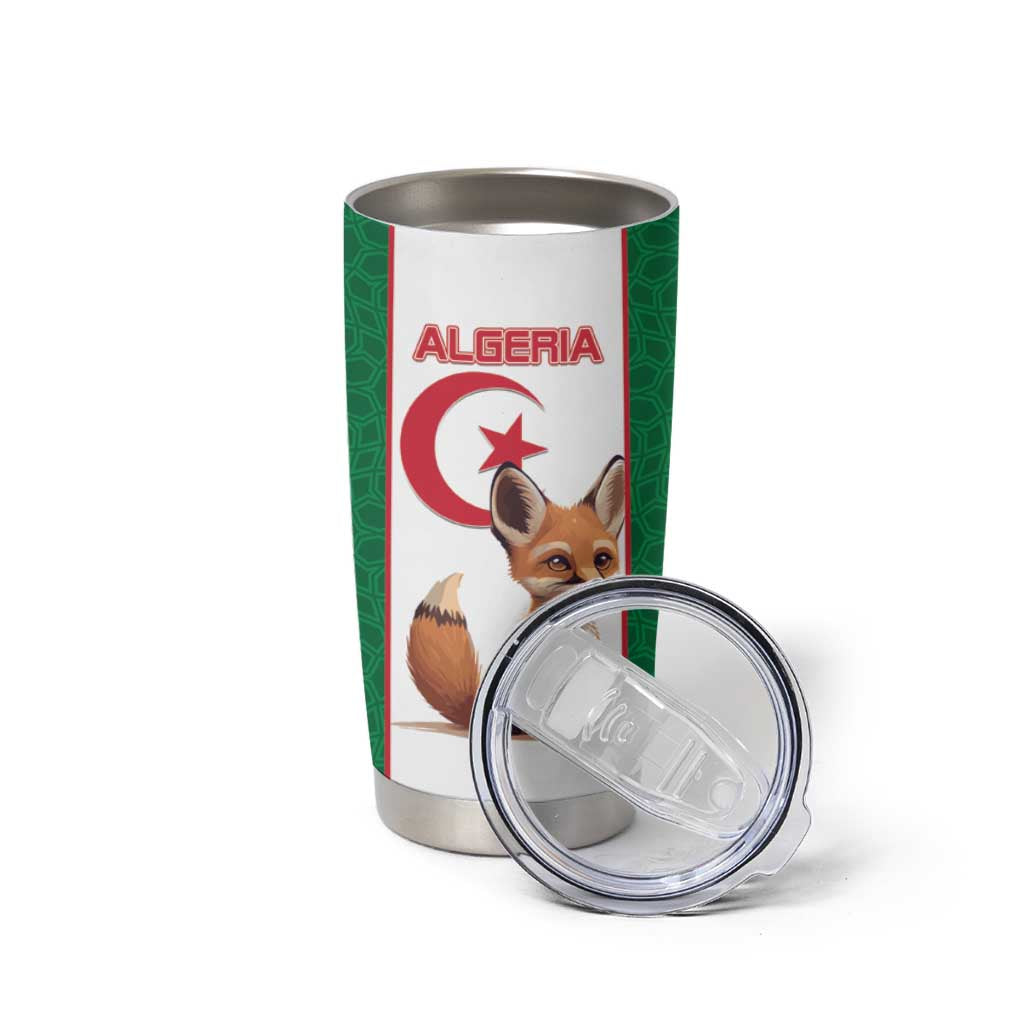 Custom Algeria Football Tumbler Cup Go  Fennec Foxes - Wonder Print Shop