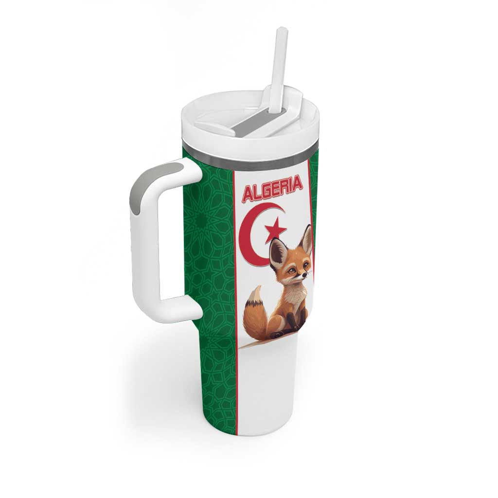 Custom Algeria Football Tumbler With Handle Go  Fennec Foxes - Wonder Print Shop