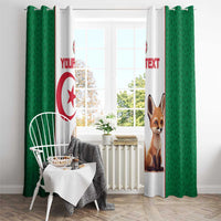 Custom Algeria Football Window Curtain Go Fennec Foxes - Wonder Print Shop
