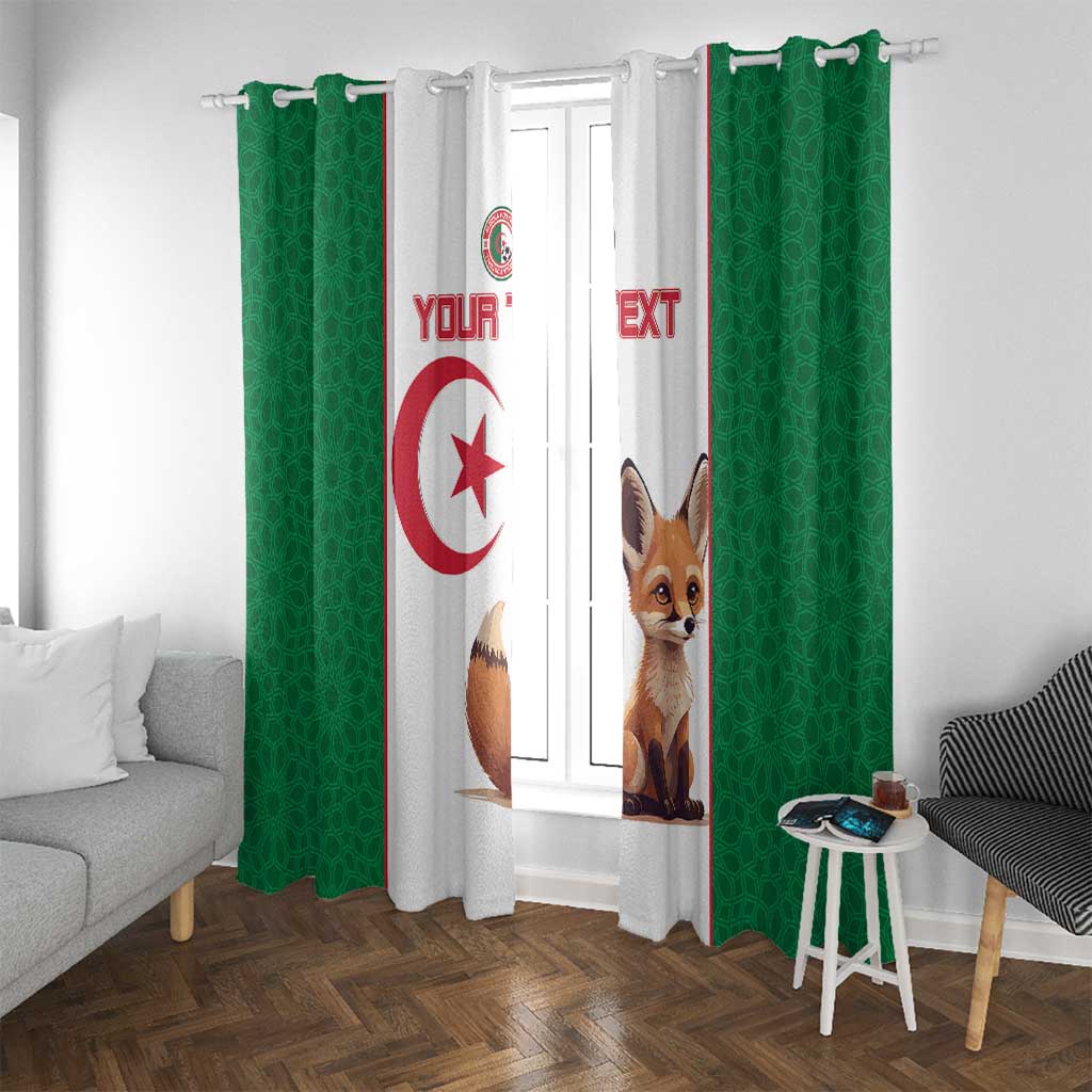 Custom Algeria Football Window Curtain Go Fennec Foxes - Wonder Print Shop