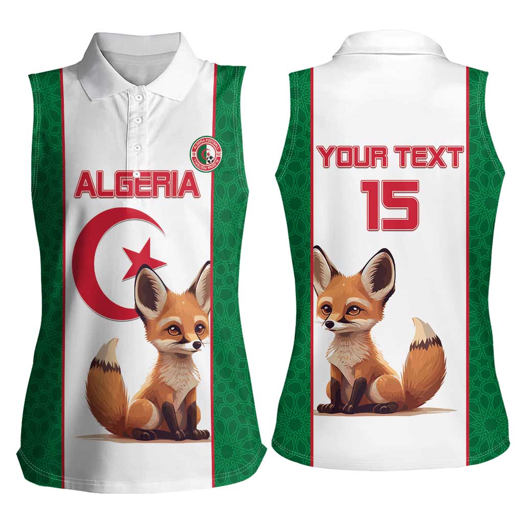 Custom Algeria Football Women Sleeveless Polo Shirt Go Fennec Foxes - Wonder Print Shop