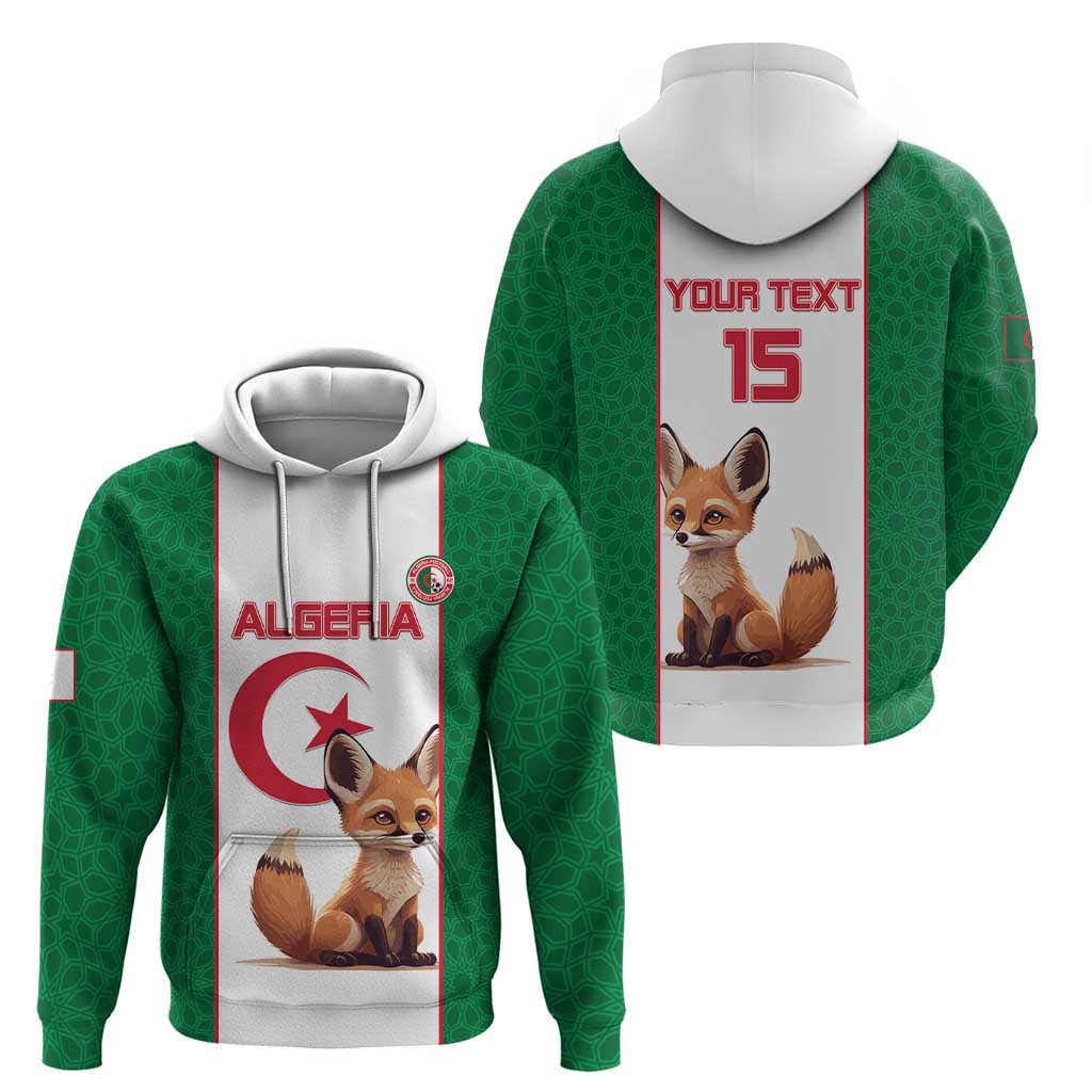 Custom Algeria Football Zip Hoodie Go Fennec Foxes - Wonder Print Shop