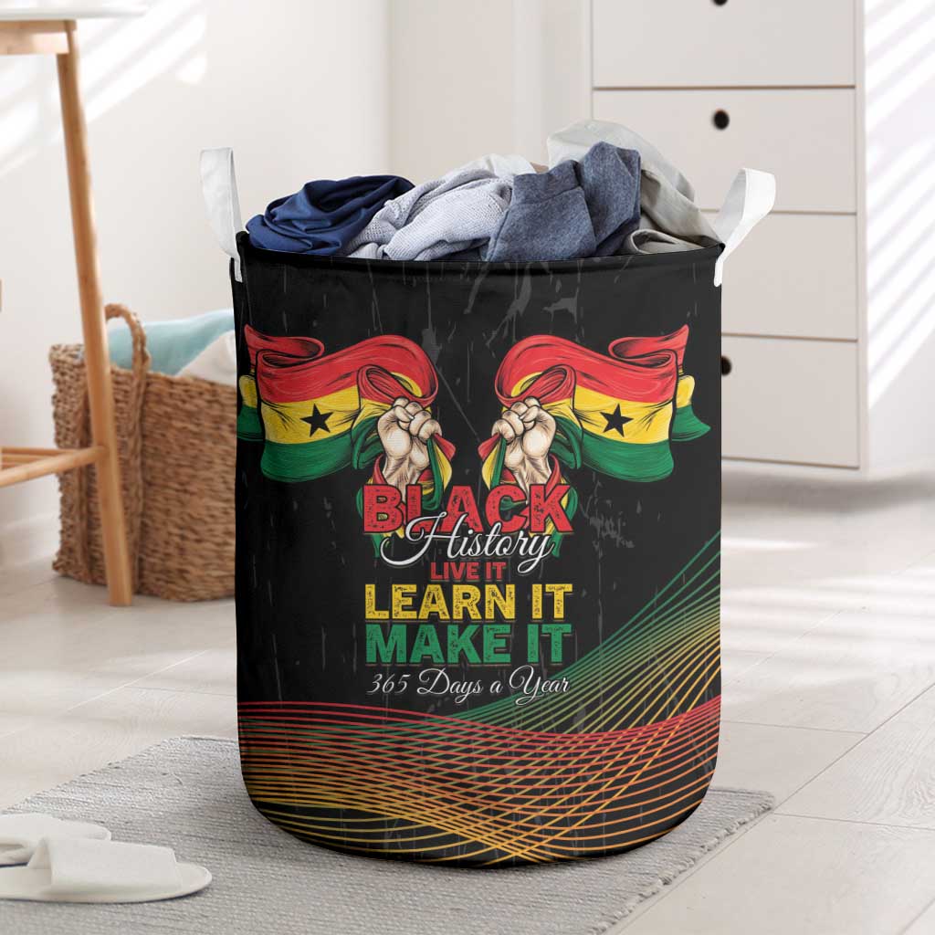 Ghana Black History Month Laundry Basket Live It Learn It Make It - Wonder Print Shop