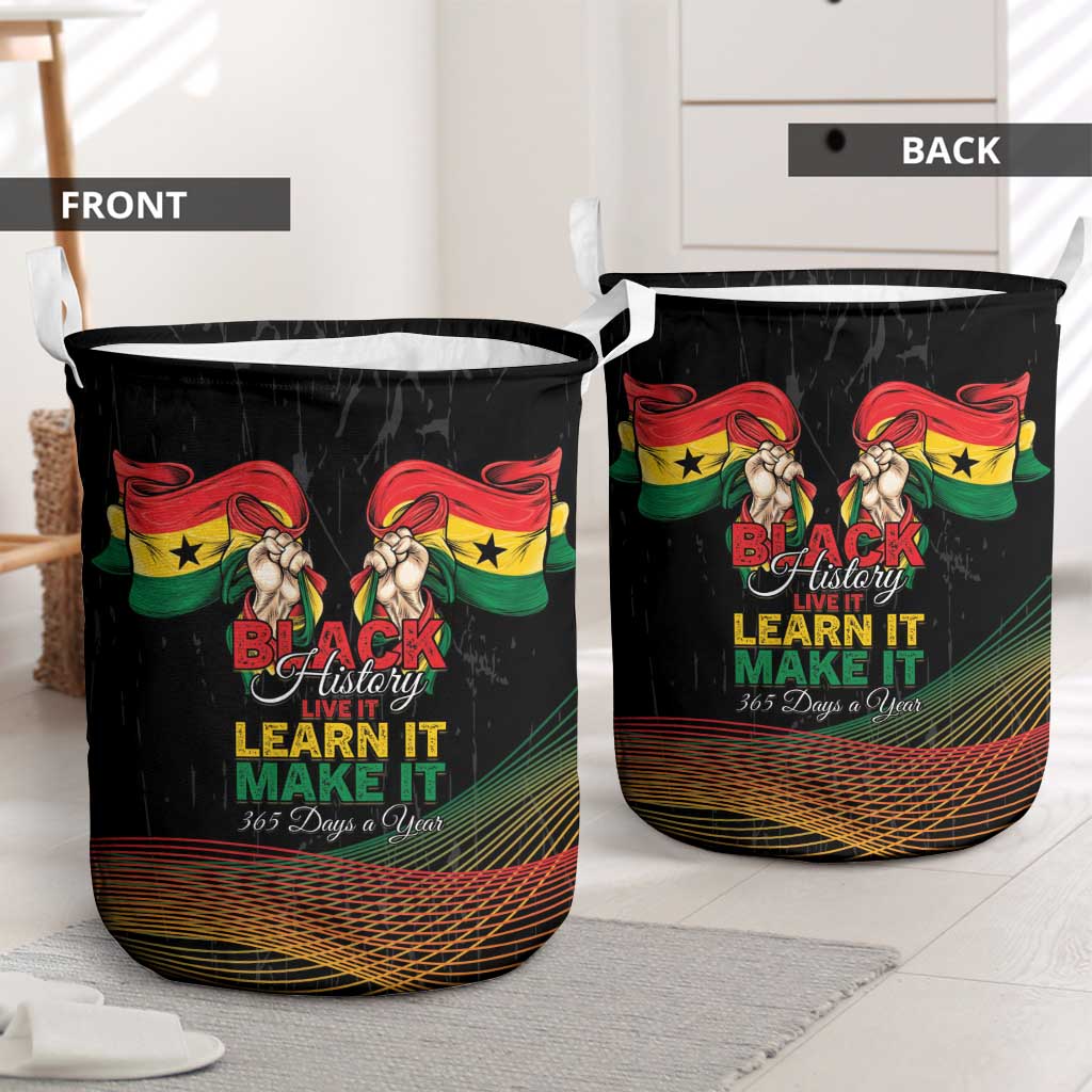 Ghana Black History Month Laundry Basket Live It Learn It Make It - Wonder Print Shop