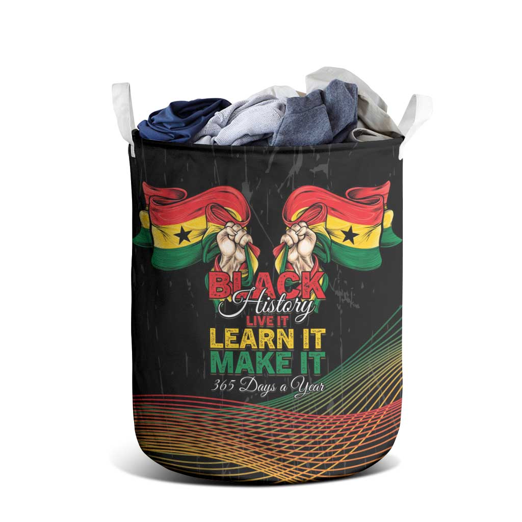 Ghana Black History Month Laundry Basket Live It Learn It Make It - Wonder Print Shop