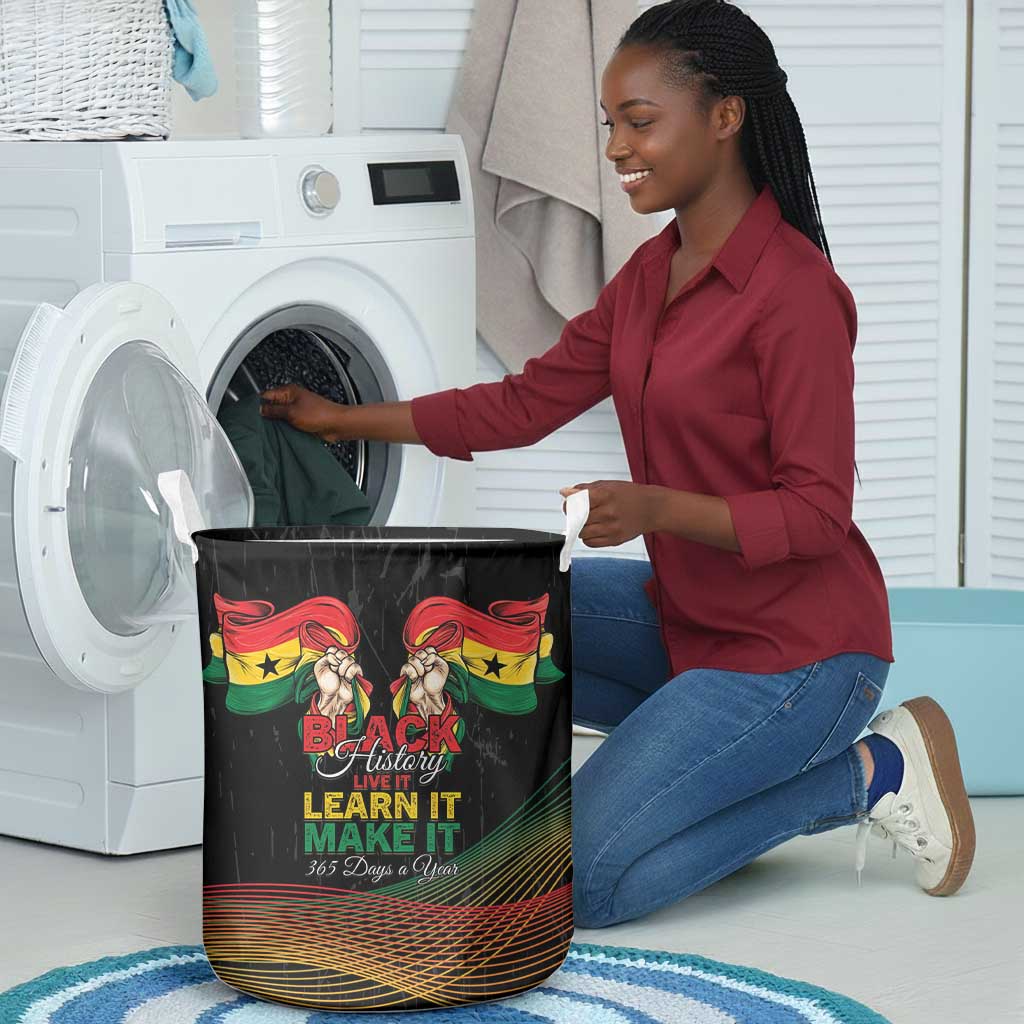 Ghana Black History Month Laundry Basket Live It Learn It Make It - Wonder Print Shop