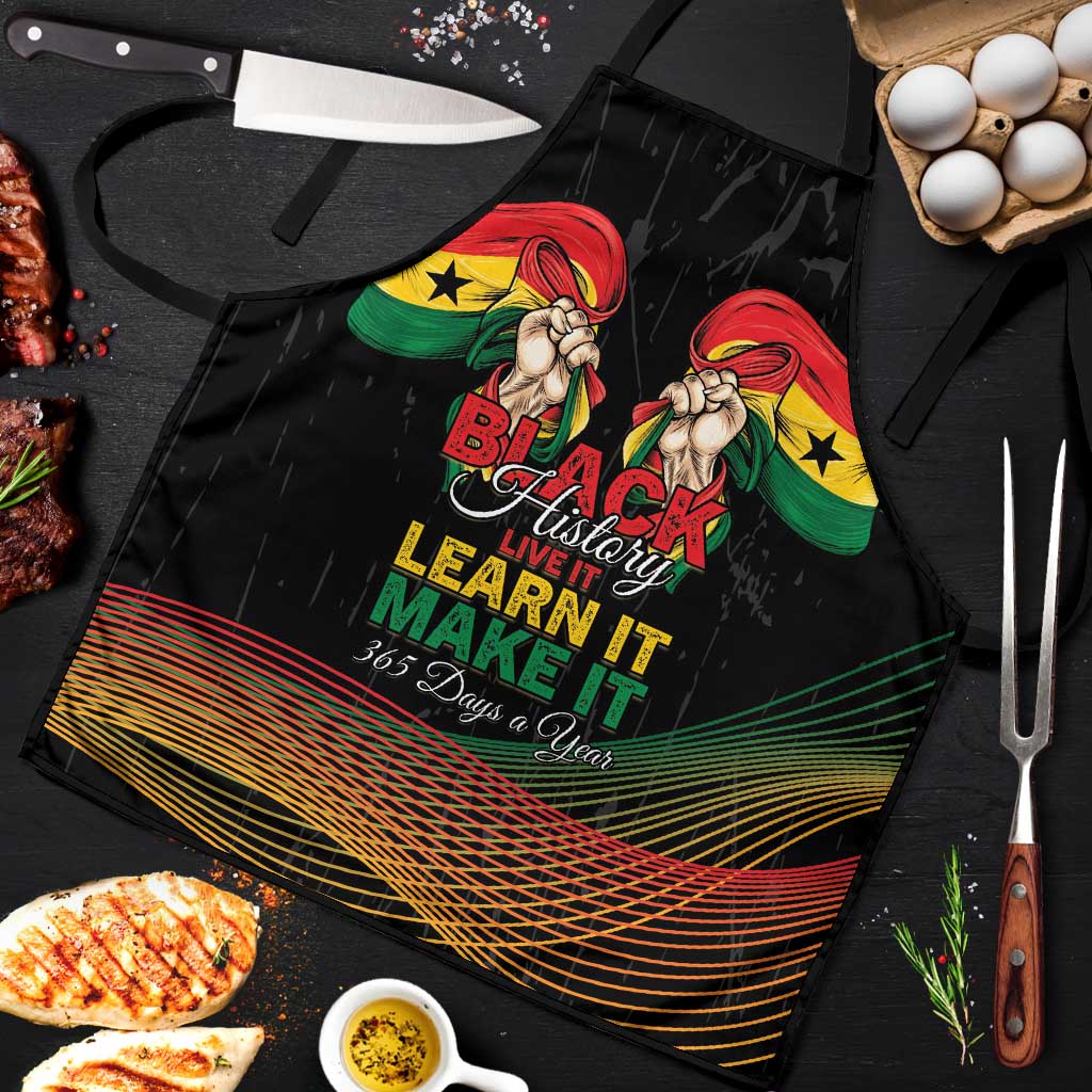 Ghana Black History Month Apron Live It Learn It Make It - Wonder Print Shop