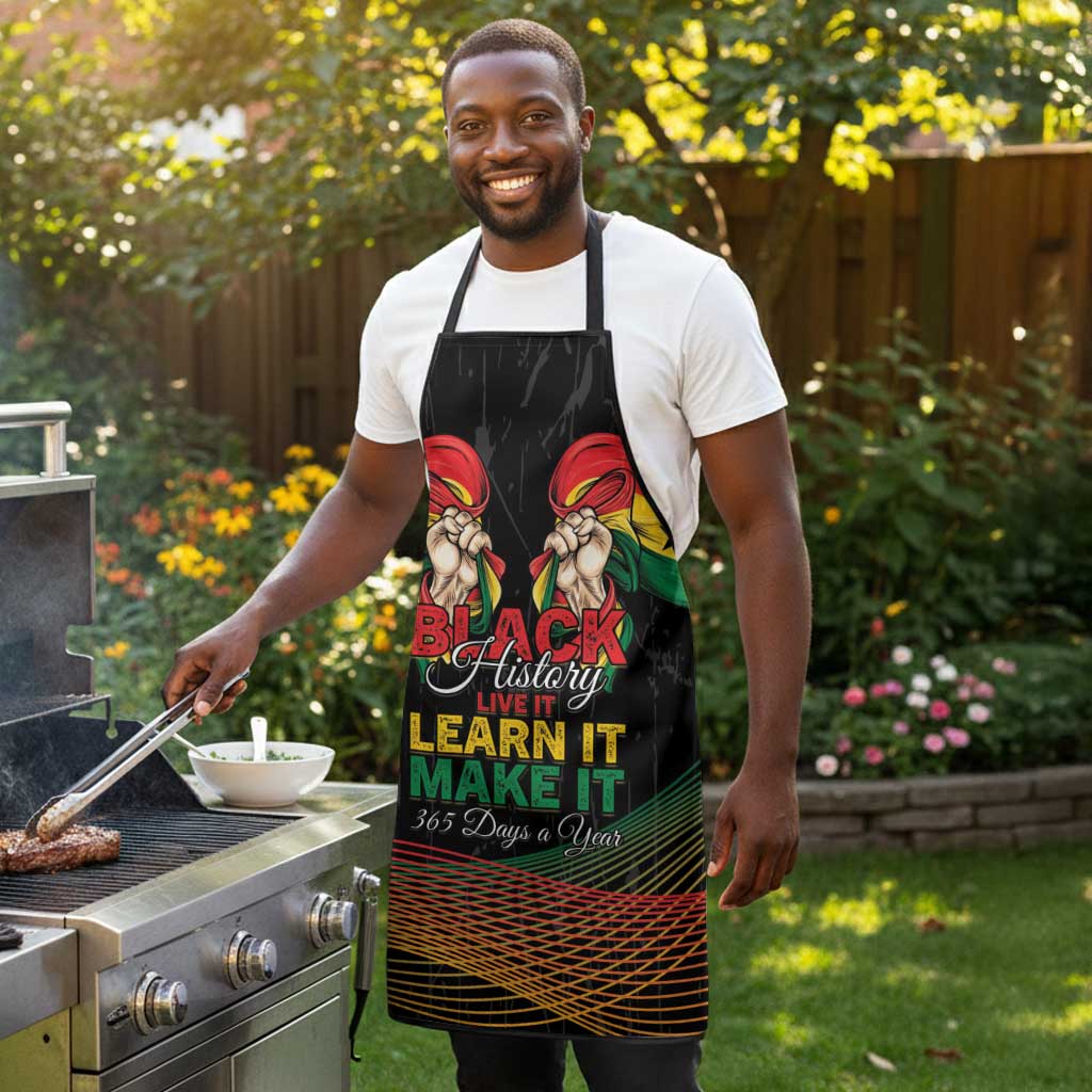 Ghana Black History Month Apron Live It Learn It Make It - Wonder Print Shop