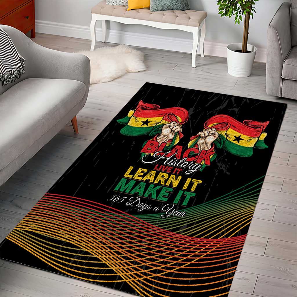 Ghana Black History Month Area Rug Live It Learn It Make It - Wonder Print Shop