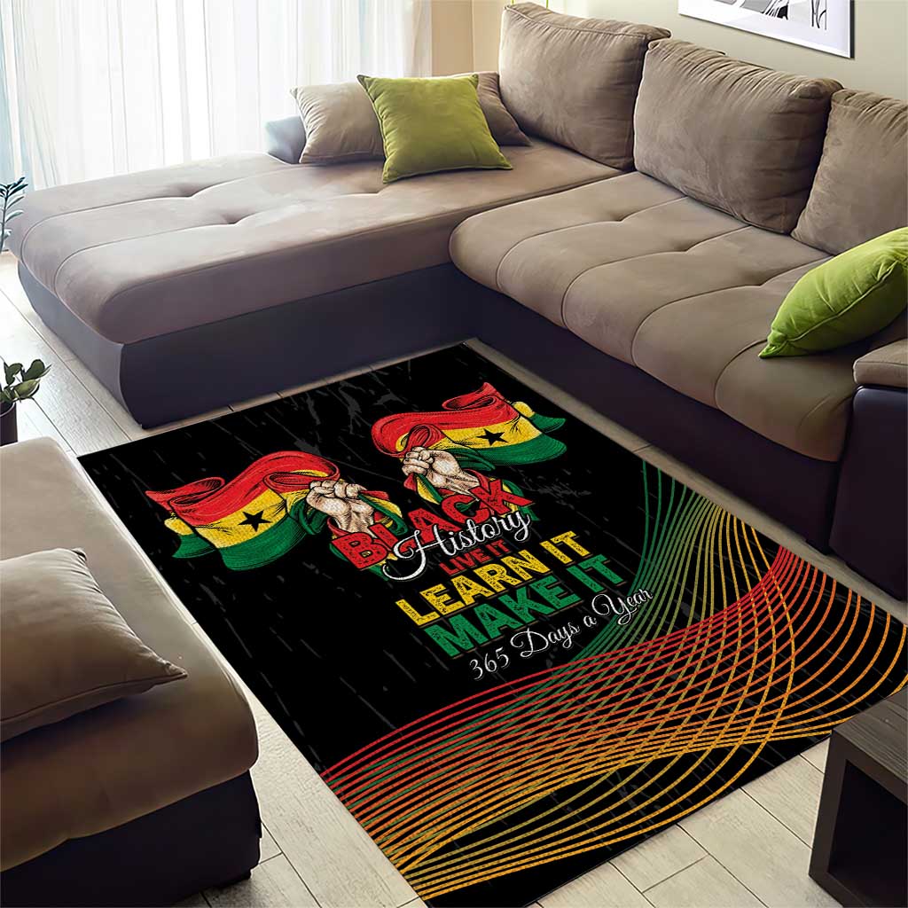 Ghana Black History Month Area Rug Live It Learn It Make It - Wonder Print Shop