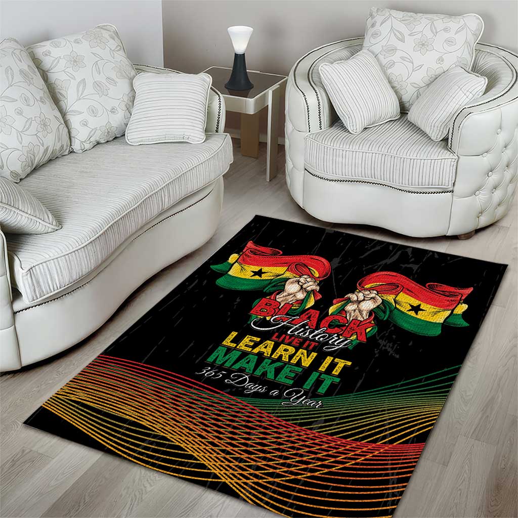 Ghana Black History Month Area Rug Live It Learn It Make It - Wonder Print Shop