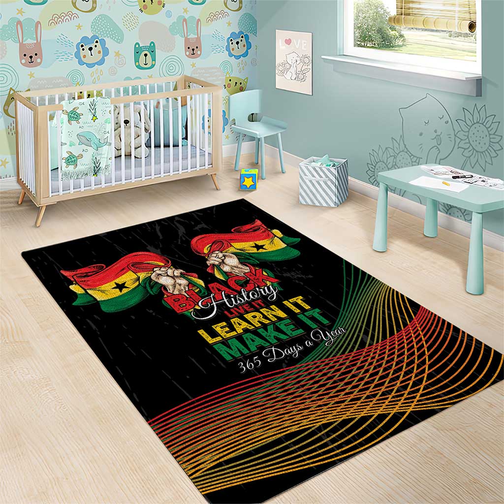 Ghana Black History Month Area Rug Live It Learn It Make It - Wonder Print Shop