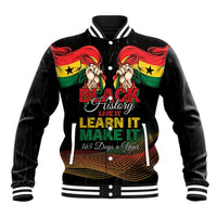 Personalized Ghana Black History Month Baseball Jacket Live It Learn It Make It - Wonder Print Shop