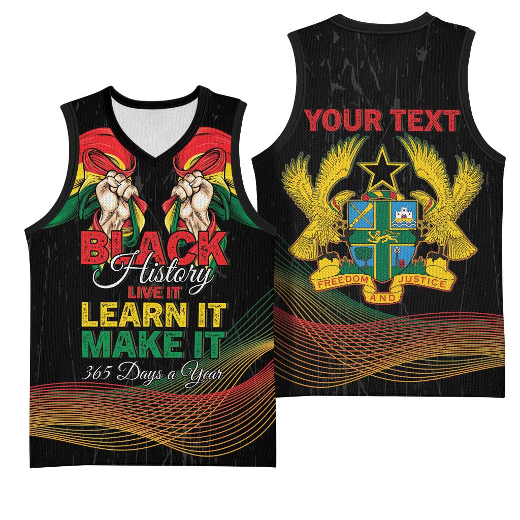 Personalized Ghana Black History Month Basketball Jersey Live It Learn It Make It - Wonder Print Shop