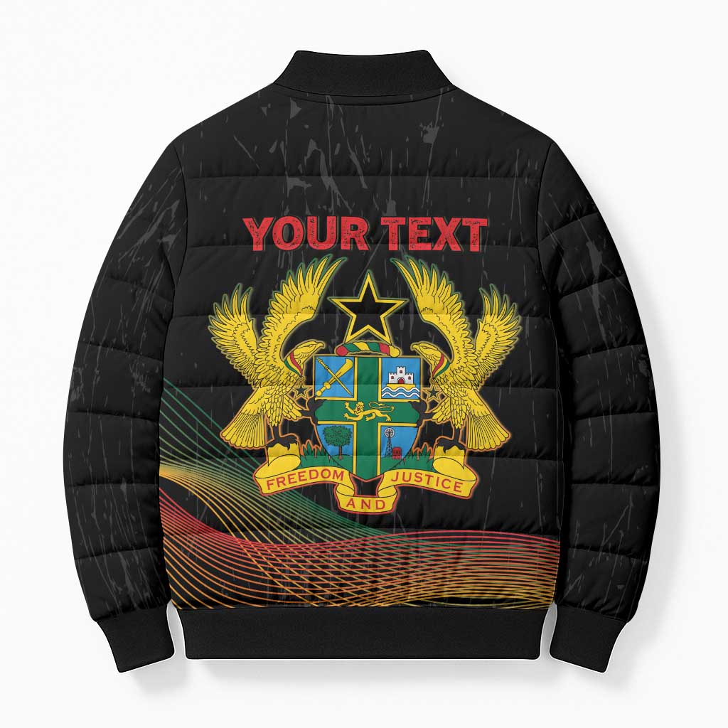 Personalized Ghana Black History Month Bomber Puffer Jacket Live It Learn It Make It - Wonder Print Shop