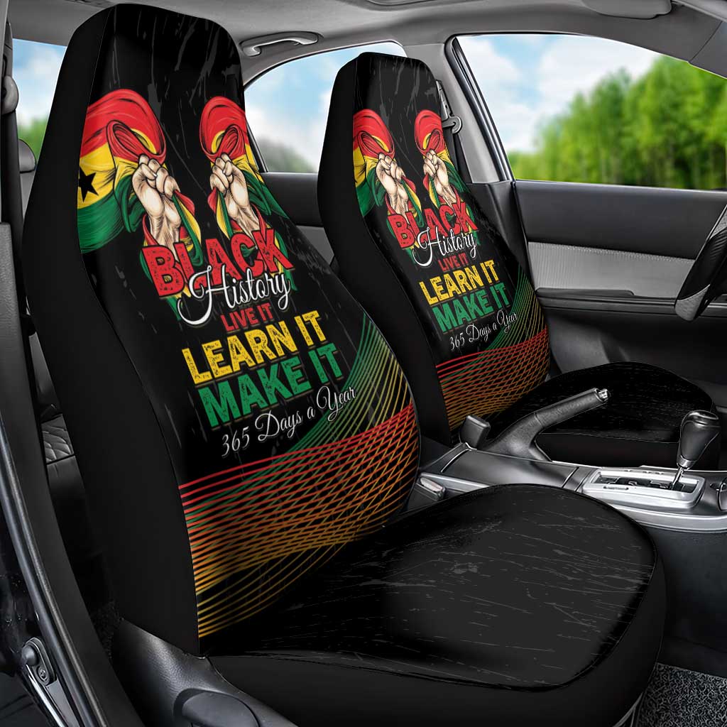 Ghana Black History Month Car Seat Cover Live It Learn It Make It - Wonder Print Shop