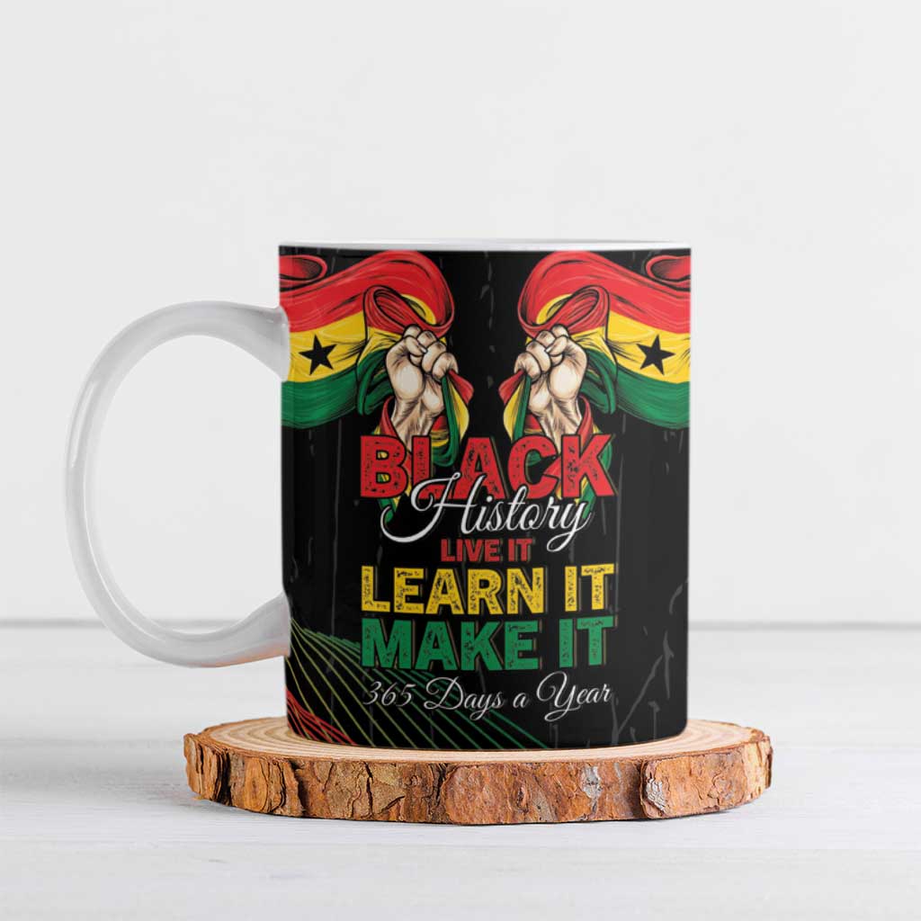 Personalized Ghana Black History Month Ceramic Mug Live It Learn It Make It - Wonder Print Shop
