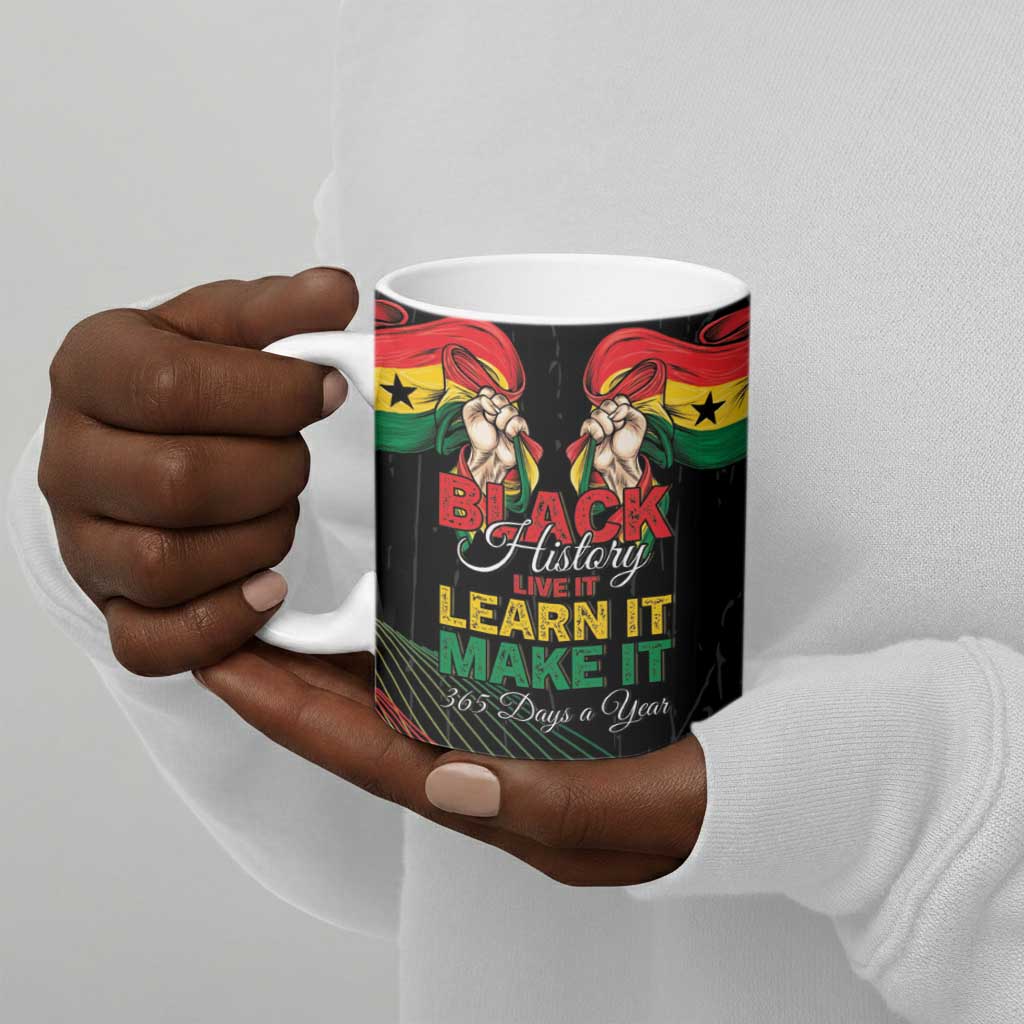 Personalized Ghana Black History Month Ceramic Mug Live It Learn It Make It - Wonder Print Shop