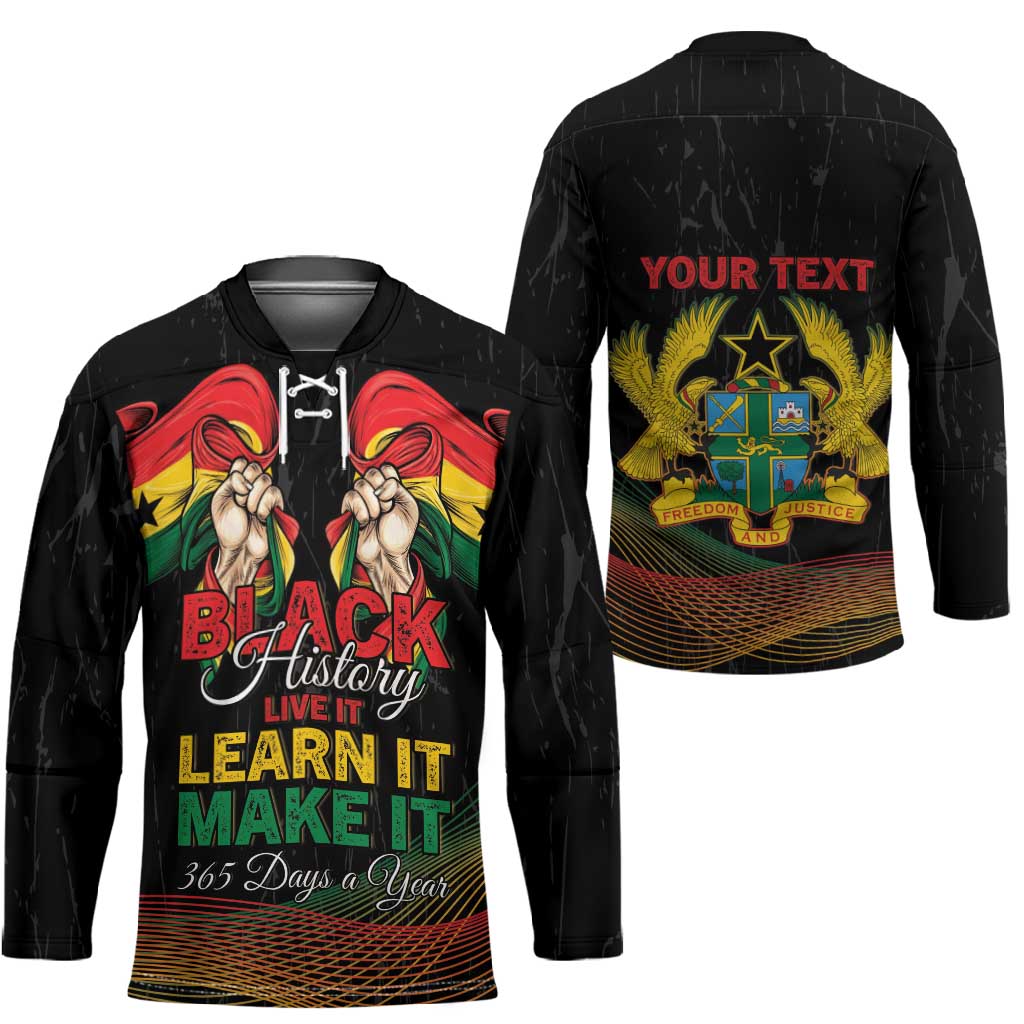 Personalized Ghana Black History Month Hockey Jersey Live It Learn It Make It - Wonder Print Shop