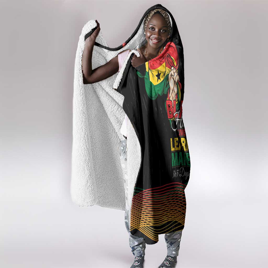 Ghana Black History Month Hooded Blanket Live It Learn It Make It - Wonder Print Shop