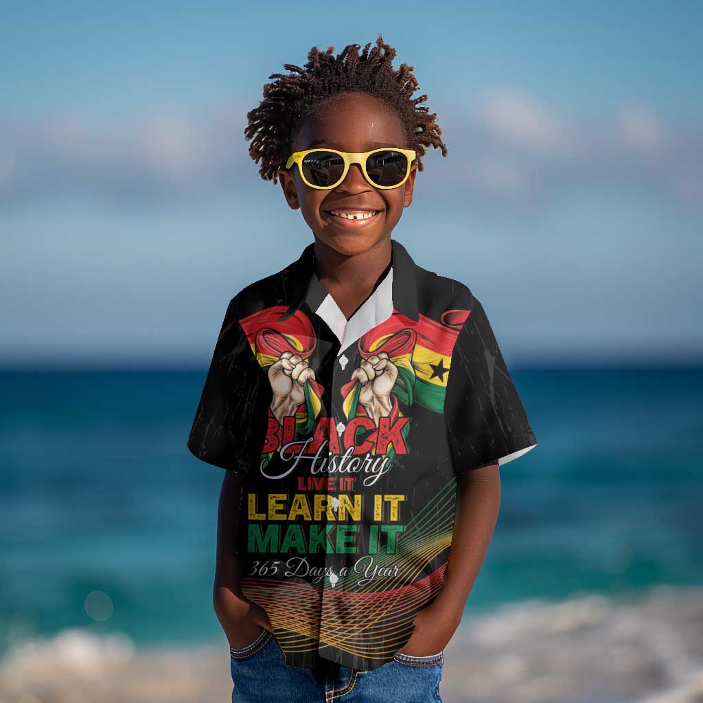Personalized Ghana Black History Month Kid Hawaiian Shirt Live It Learn It Make It - Wonder Print Shop
