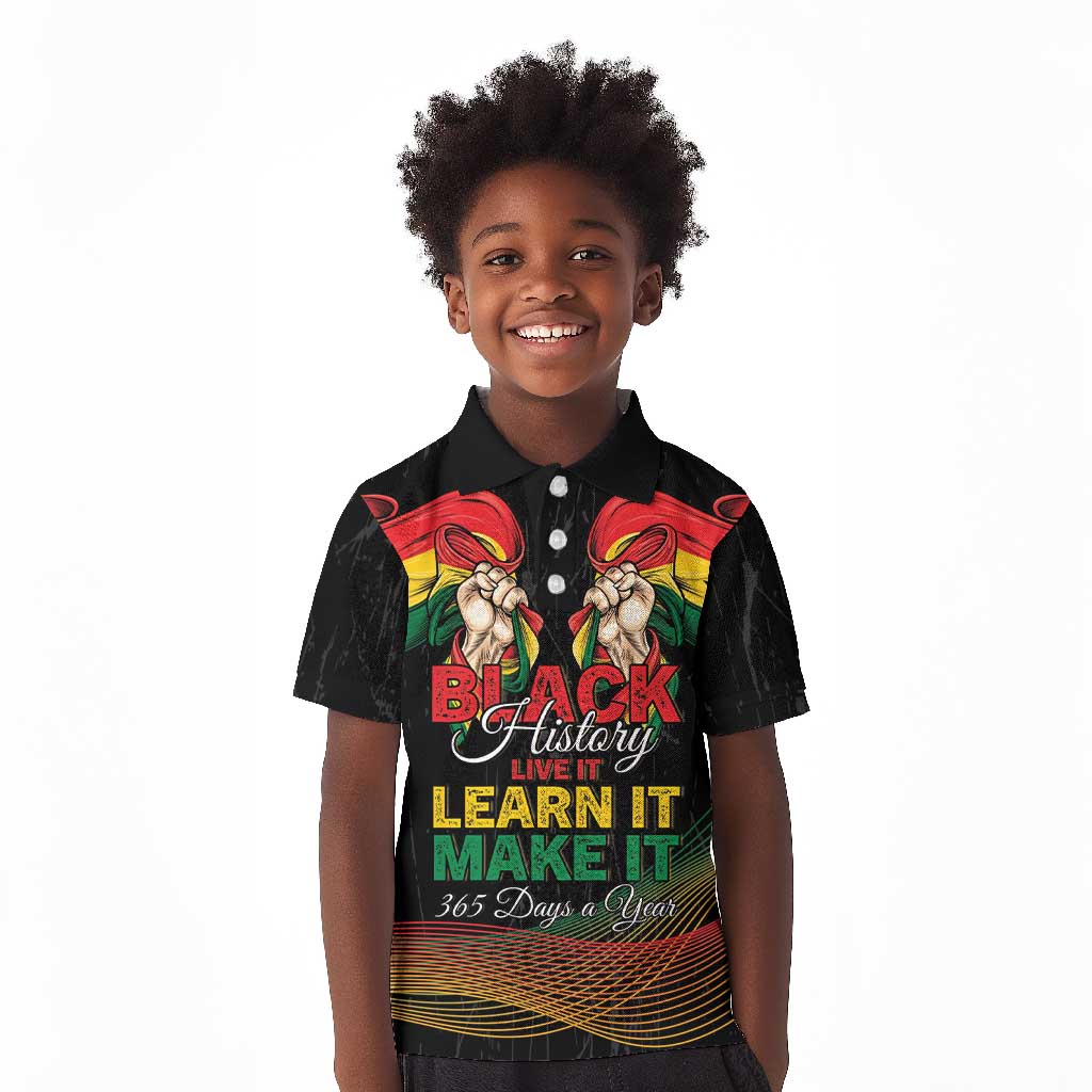 Personalized Ghana Black History Month Kid Polo Shirt Live It Learn It Make It - Wonder Print Shop