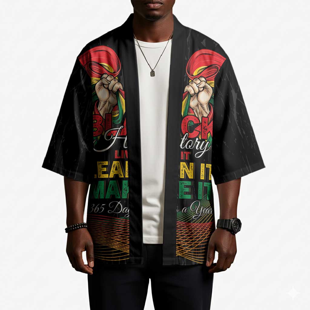 Personalized Ghana Black History Month Kimono Live It Learn It Make It - Wonder Print Shop