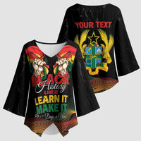 Personalized Ghana Black History Month Kimono Sleeve Blouse Live It Learn It Make It - Wonder Print Shop
