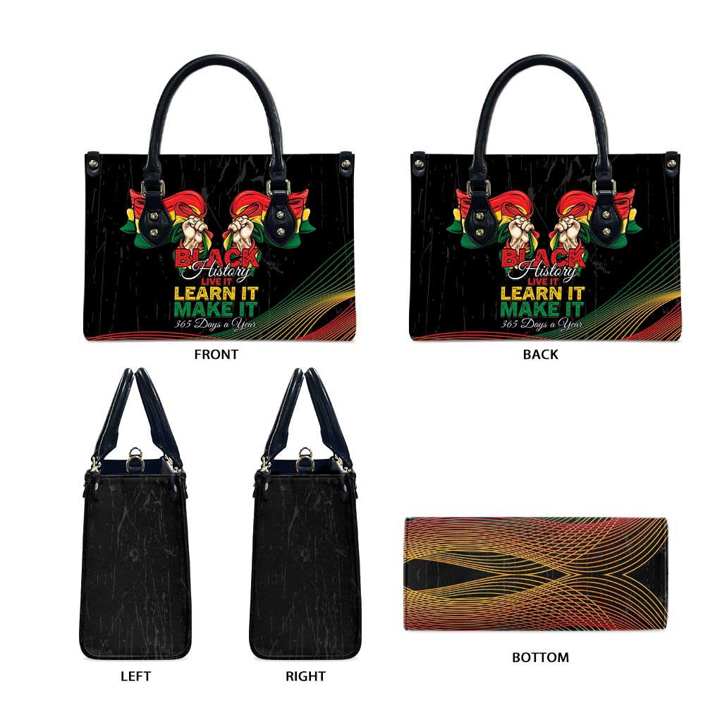 Ghana Black History Month Leather Bag Live It Learn It Make It - Wonder Print Shop