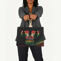 Ghana Black History Month Leather Bag Live It Learn It Make It - Wonder Print Shop