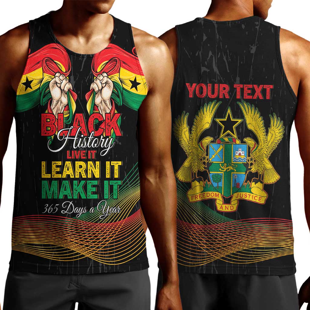 Personalized Ghana Black History Month Men Tank Top Live It Learn It Make It - Wonder Print Shop