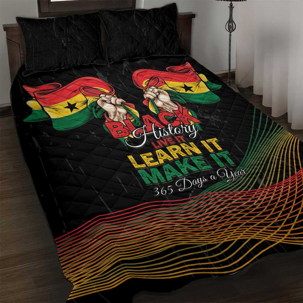 Ghana Black History Month Quilt Bed Set Live It Learn It Make It - Wonder Print Shop