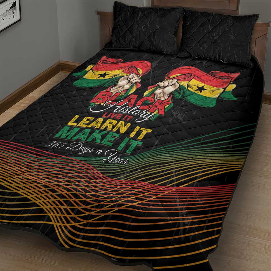 Ghana Black History Month Quilt Bed Set Live It Learn It Make It - Wonder Print Shop