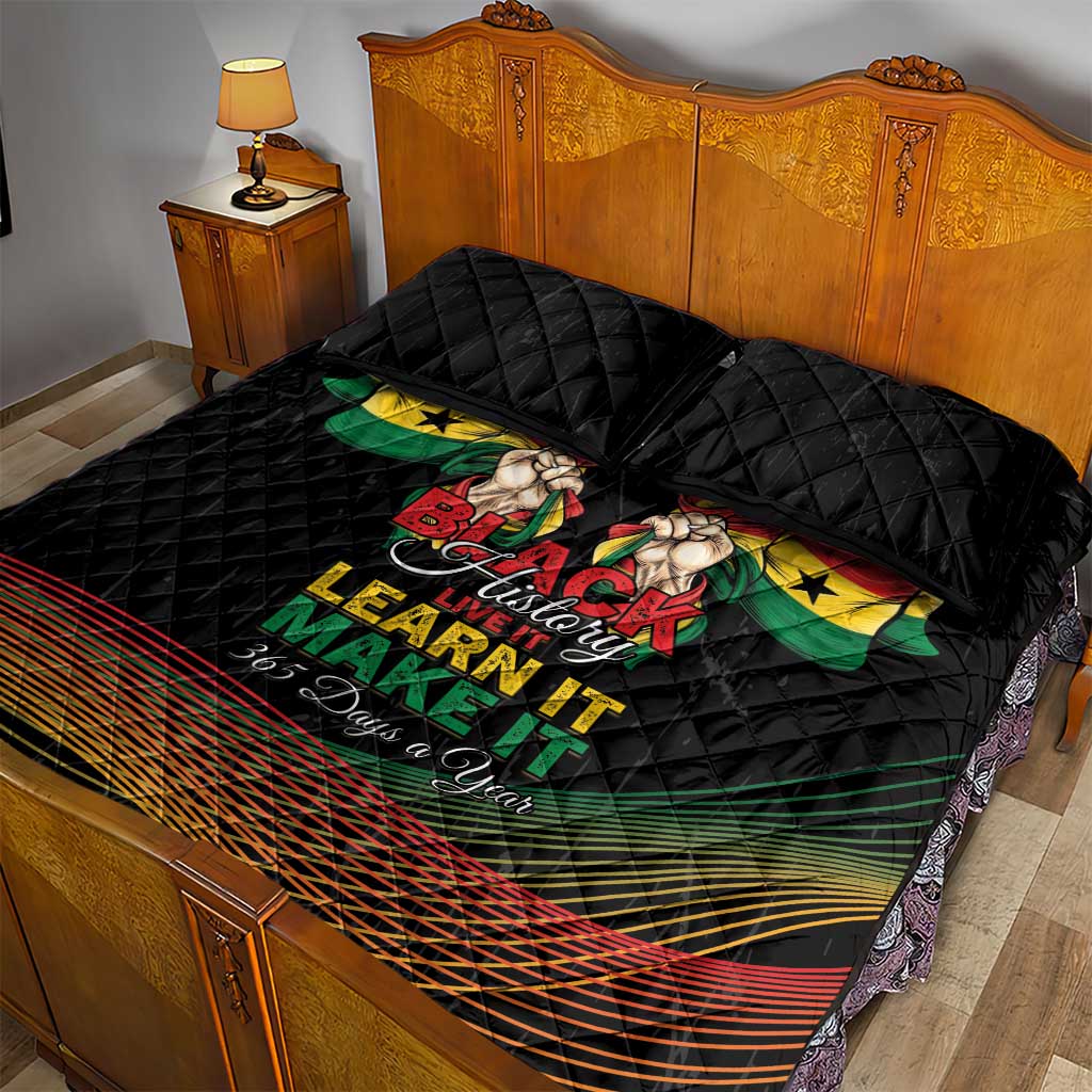 Ghana Black History Month Quilt Bed Set Live It Learn It Make It - Wonder Print Shop