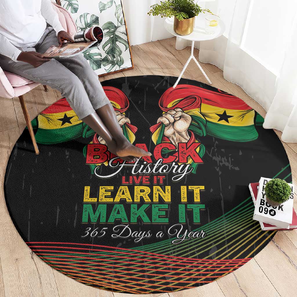 Ghana Black History Month Round Carpet Live It Learn It Make It - Wonder Print Shop