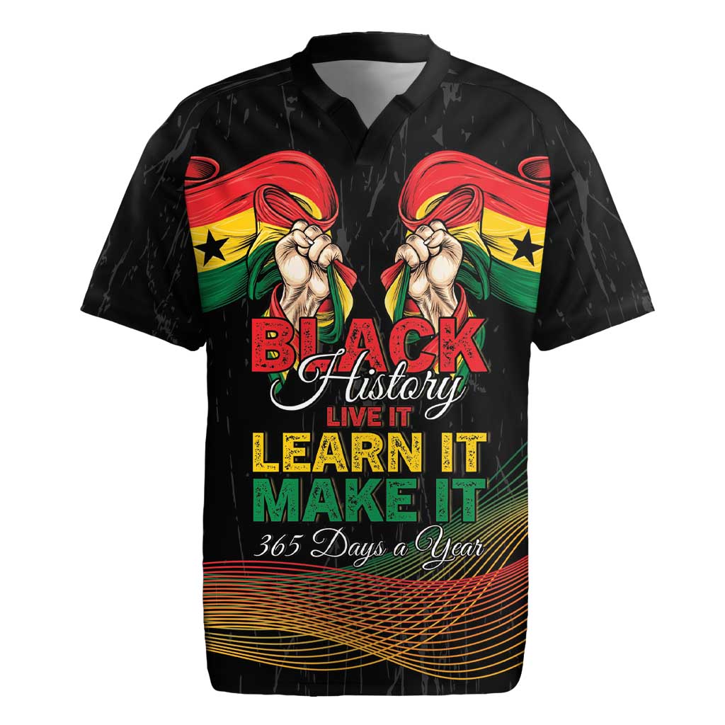 Personalized Ghana Black History Month Rugby Jersey Live It Learn It Make It - Wonder Print Shop
