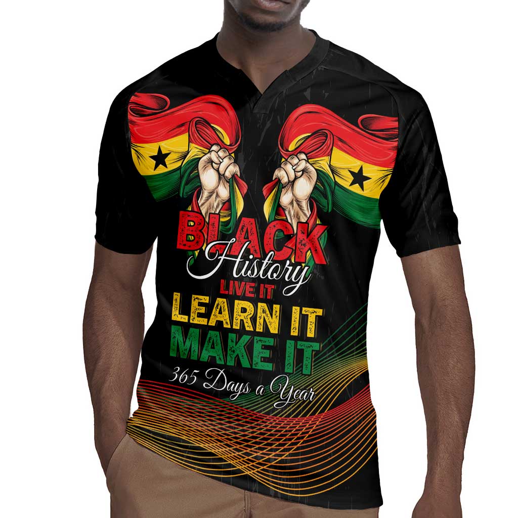 Personalized Ghana Black History Month Rugby Jersey Live It Learn It Make It - Wonder Print Shop