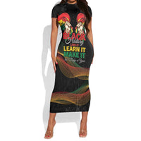 Personalized Ghana Black History Month Short Sleeve Bodycon Dress Live It Learn It Make It - Wonder Print Shop