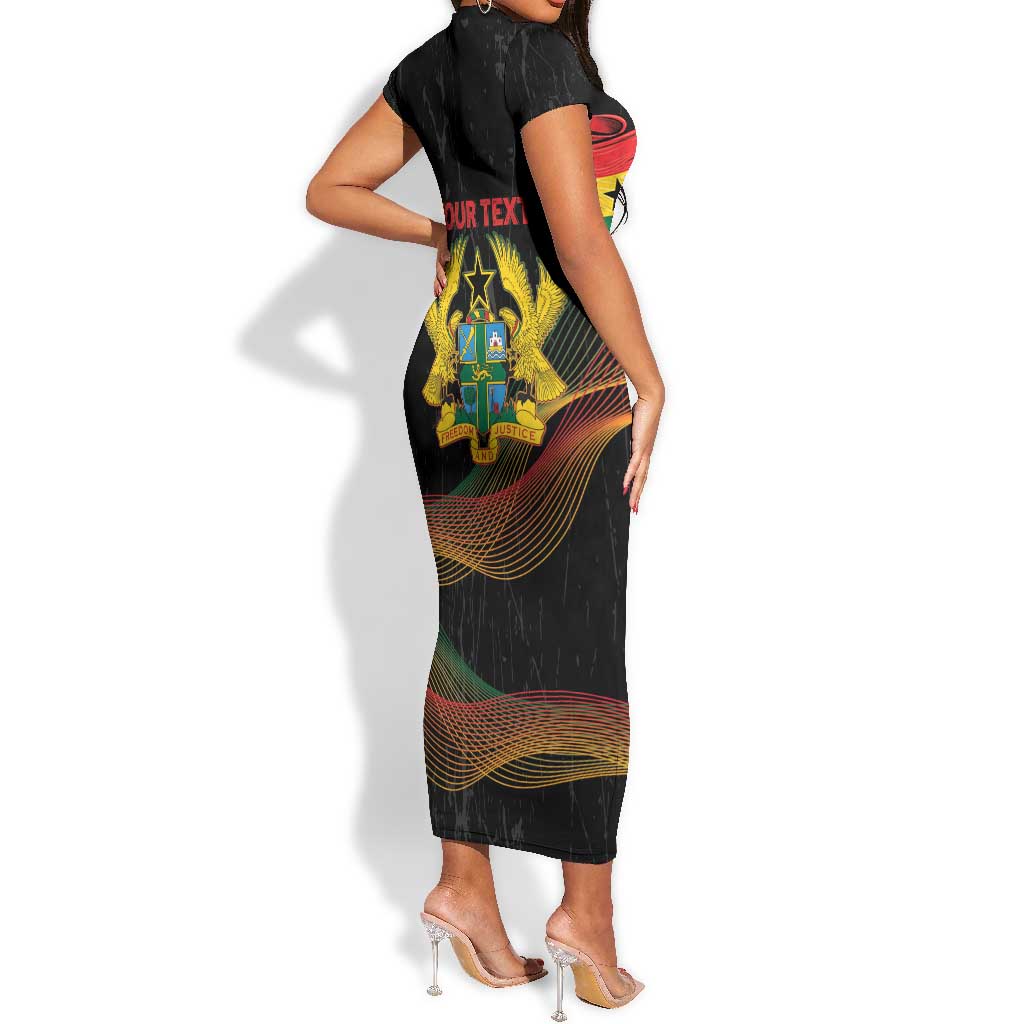 Personalized Ghana Black History Month Short Sleeve Bodycon Dress Live It Learn It Make It - Wonder Print Shop