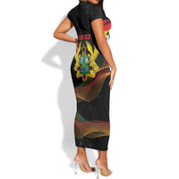 Personalized Ghana Black History Month Short Sleeve Bodycon Dress Live It Learn It Make It - Wonder Print Shop