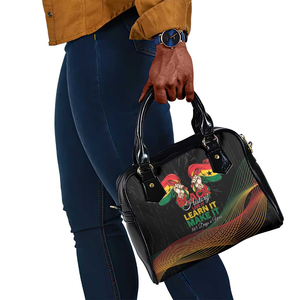 Ghana Black History Month Shoulder Handbag Live It Learn It Make It - Wonder Print Shop
