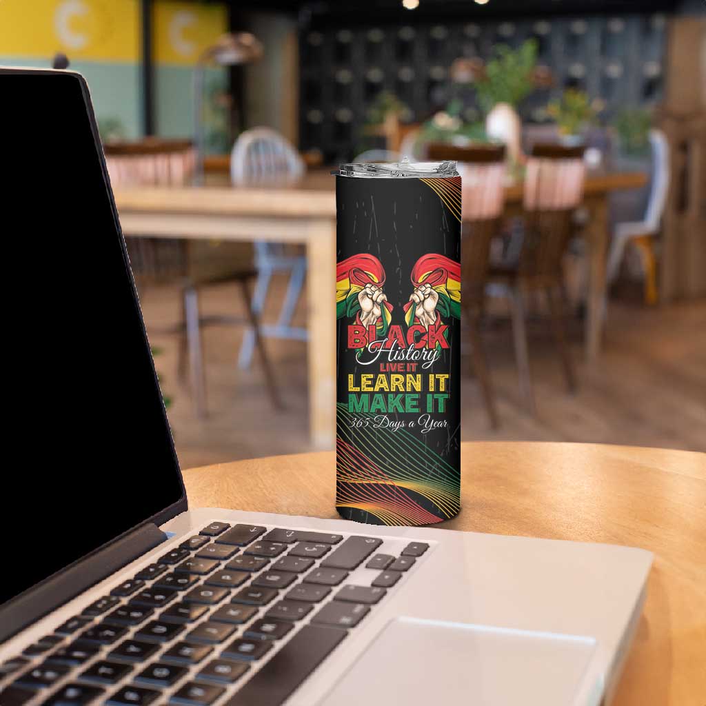 Personalized Ghana Black History Month Skinny Tumbler Live It Learn It Make It - Wonder Print Shop