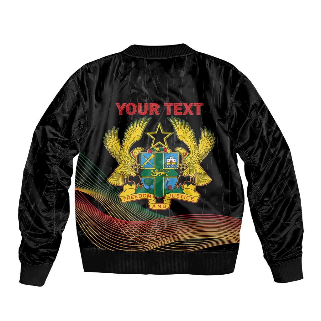 Personalized Ghana Black History Month Sleeve Zip Bomber Jacket Live It Learn It Make It - Wonder Print Shop