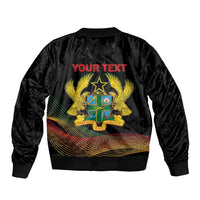 Personalized Ghana Black History Month Sleeve Zip Bomber Jacket Live It Learn It Make It - Wonder Print Shop