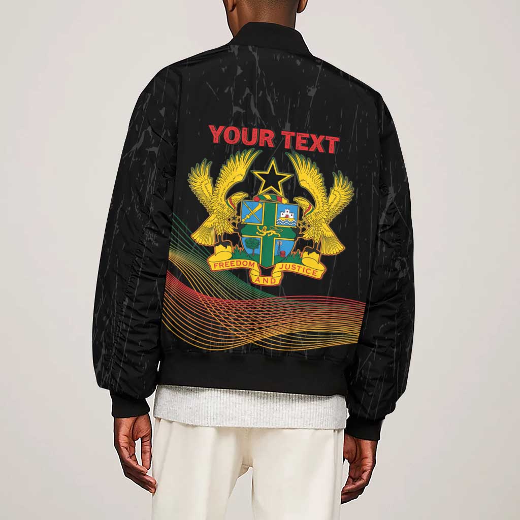 Personalized Ghana Black History Month Sleeve Zip Bomber Jacket Live It Learn It Make It - Wonder Print Shop