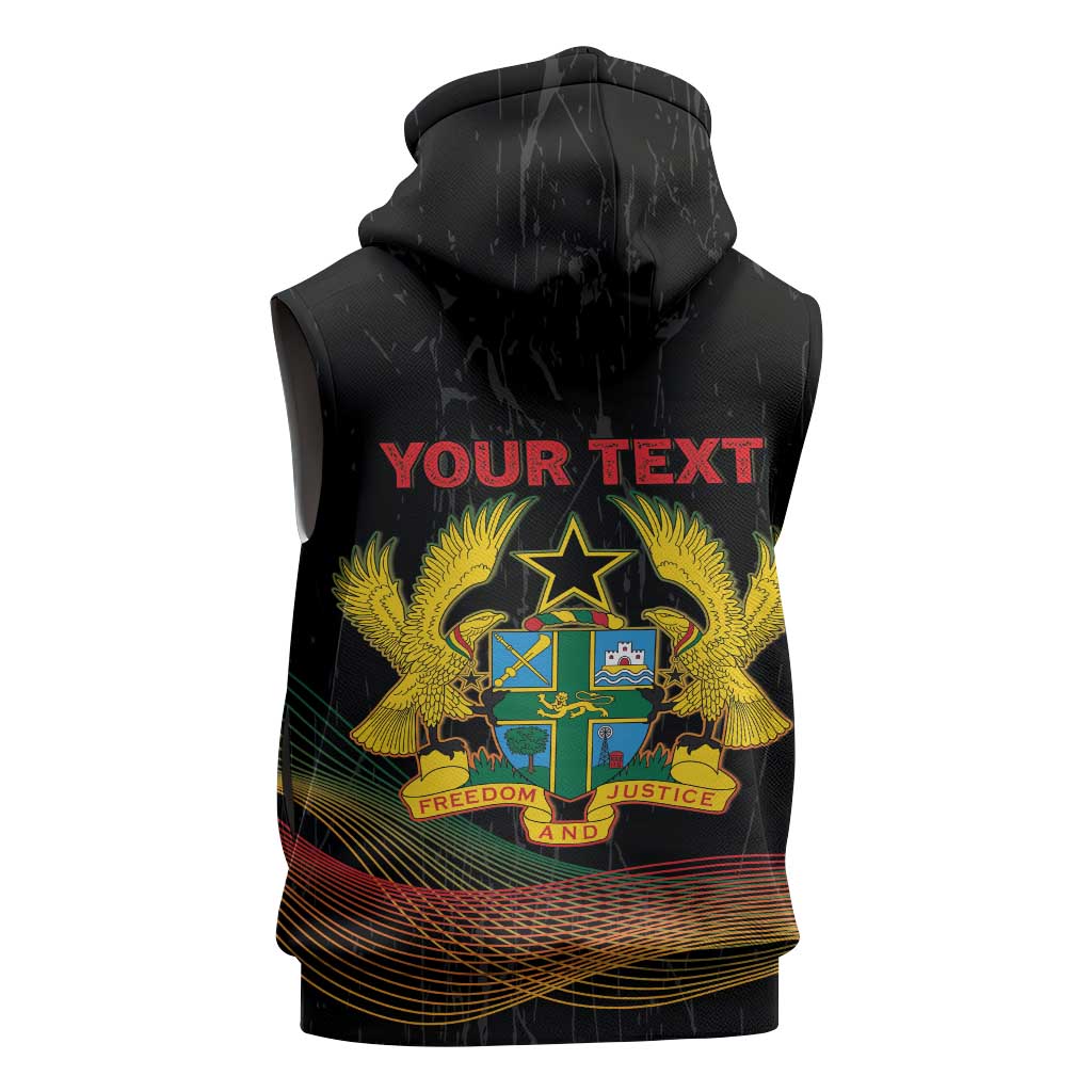 Personalized Ghana Black History Month Sleeveless Hoodie Live It Learn It Make It - Wonder Print Shop