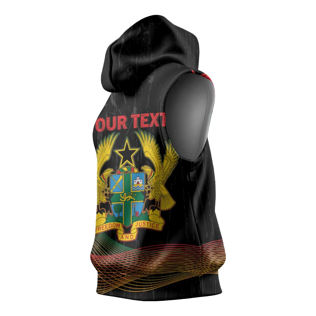 Personalized Ghana Black History Month Sleeveless Hoodie Live It Learn It Make It - Wonder Print Shop