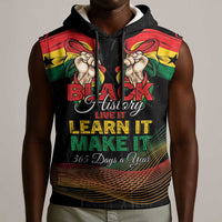 Personalized Ghana Black History Month Sleeveless Hoodie Live It Learn It Make It - Wonder Print Shop