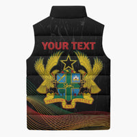 Personalized Ghana Black History Month Sleeveless Puffer Jacket Live It Learn It Make It - Wonder Print Shop
